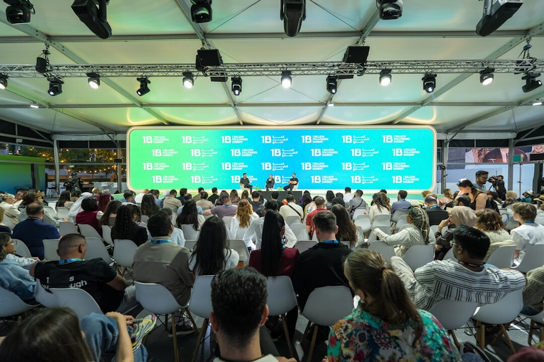 Panel discussion on stage with moderator and speakers